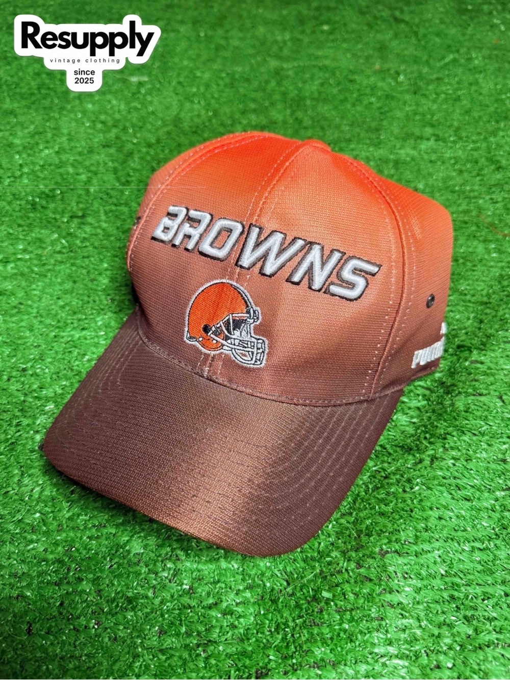90’s PUMA Cleveland Brown’s Orange Strap Back Hat One Size